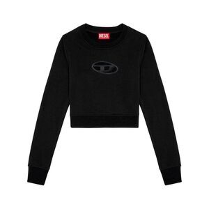 DIESEL Women's Cropped Logo Crewneck Sweatshirt Women BLACK Sweaters & Knitwear